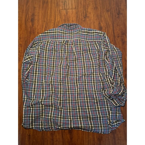 LL Bean Flannel Shirt Mens XL Red Blue Plaid Button Down Outdoors Long Sleeve - Picture 7 of 7